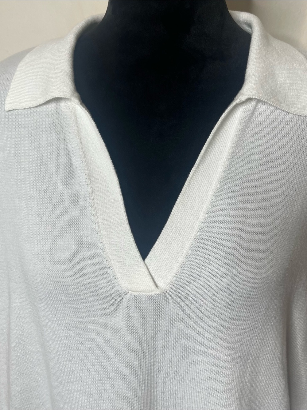 Vince Camuto Whiye V-Neck Polo Collar Women's Pullover Knit Sweater Sz L - Picture 3 of 8